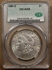 1886-O Morgan dollar, CACG AU58, dusty gem-for-grade original DavidKahnRareCoins — photo 3
