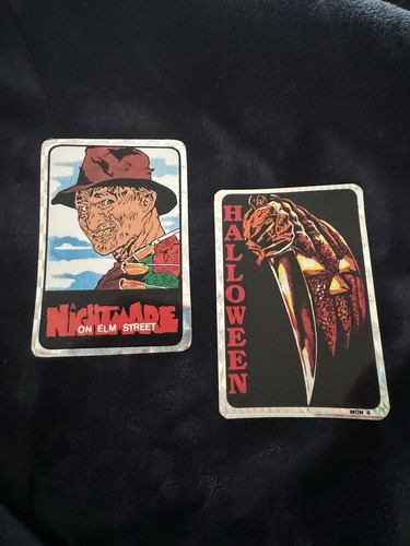 1984 Freddy Krueger + Halloween Prism Horror Stickers 1 Used 1 Unused