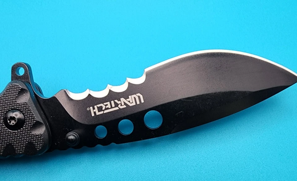 Cuchillo plegable táctico Wartech PWT402BK - hoja de acero negro 3CR13 - NUEVO EN CAJA B43 Foto 3 de 4