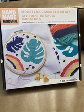 Hand Made Modern, Monstera Cross Stitch Kit