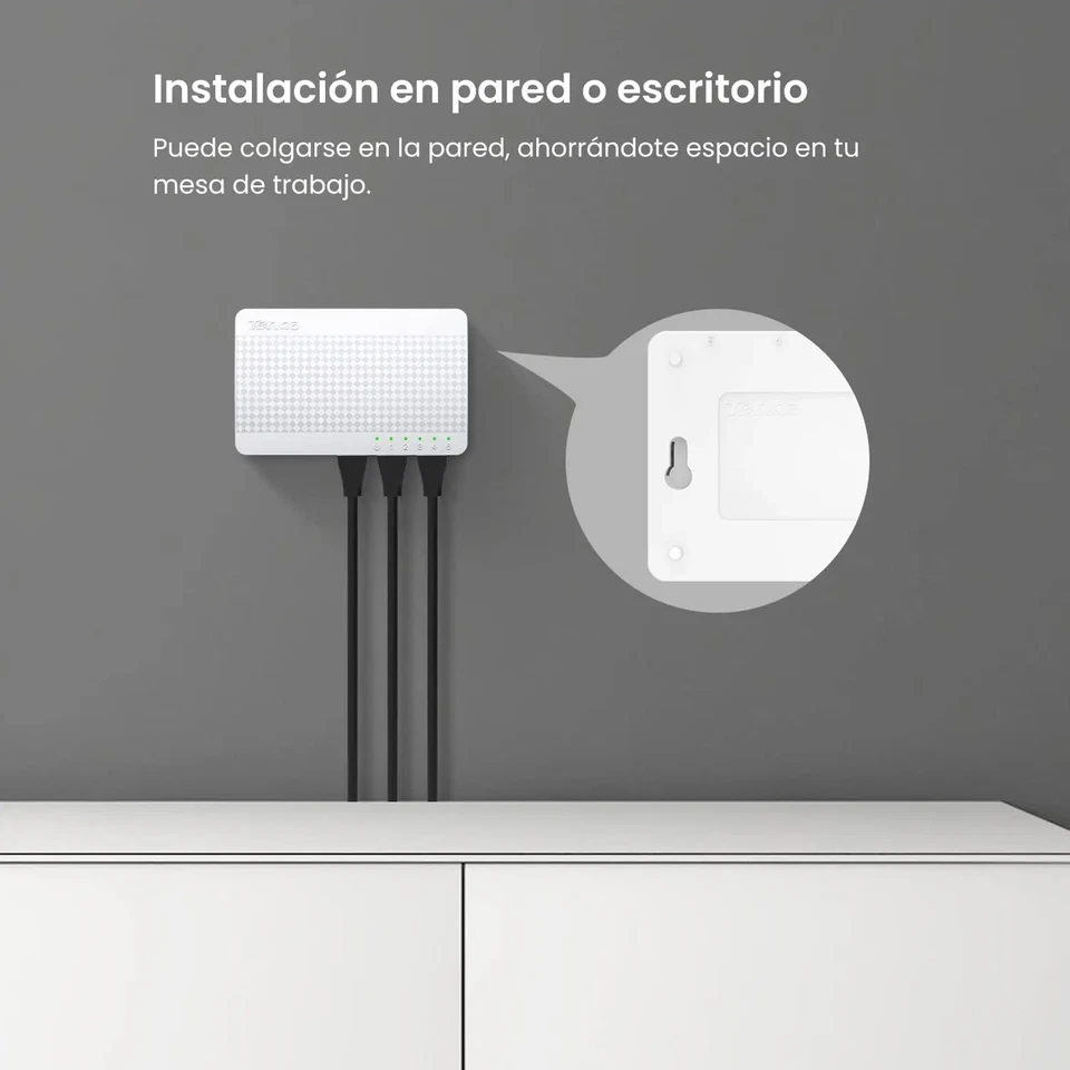 Tenda S105 5 Port Ethernet Switch 10/100Mbps Desktop Network Hub Plug Play - Image 2 of 4