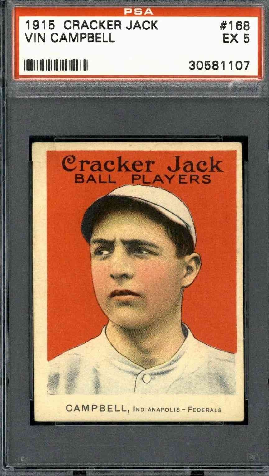 1915 Cracker Jack #168 Vin Campbell - PSA 5