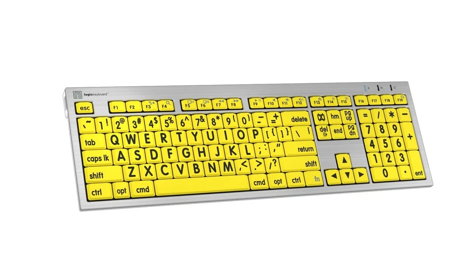 'Slimline' with Large Print • Black Letters on Yellow Keys • Made for Mac • I... - Image 3 of 4