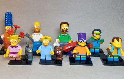 #ad Custom Printed MOC The Simpsons Minifigs 8 Pack $39.99