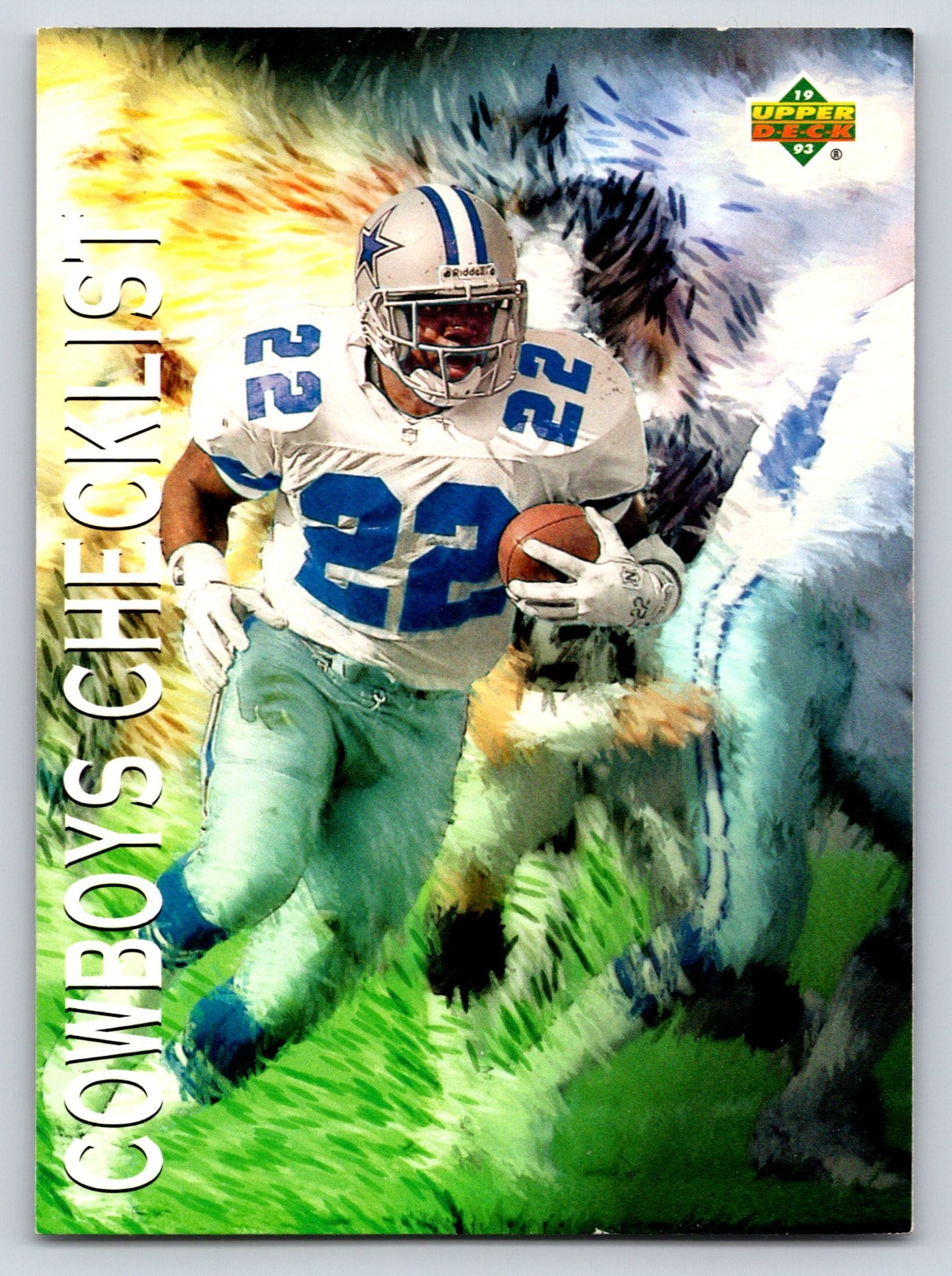 1993 Upper Deck Team Checklist Emmitt Smith #73 Dallas Cowboys Free Shipping