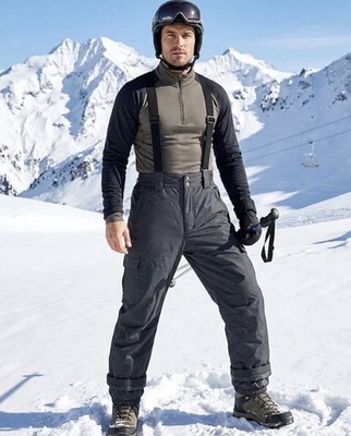 Bogner Ski-snowboarding Black Pants With Suspenders.Size 36