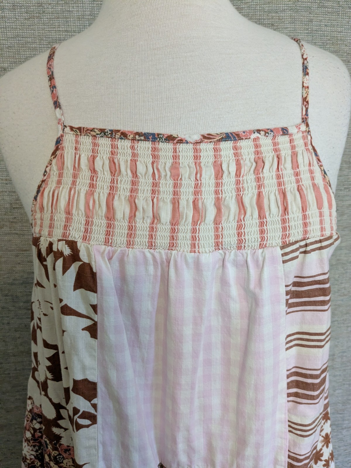 Universal Thread Gingham Floral Patchwork Tiered … - image 3