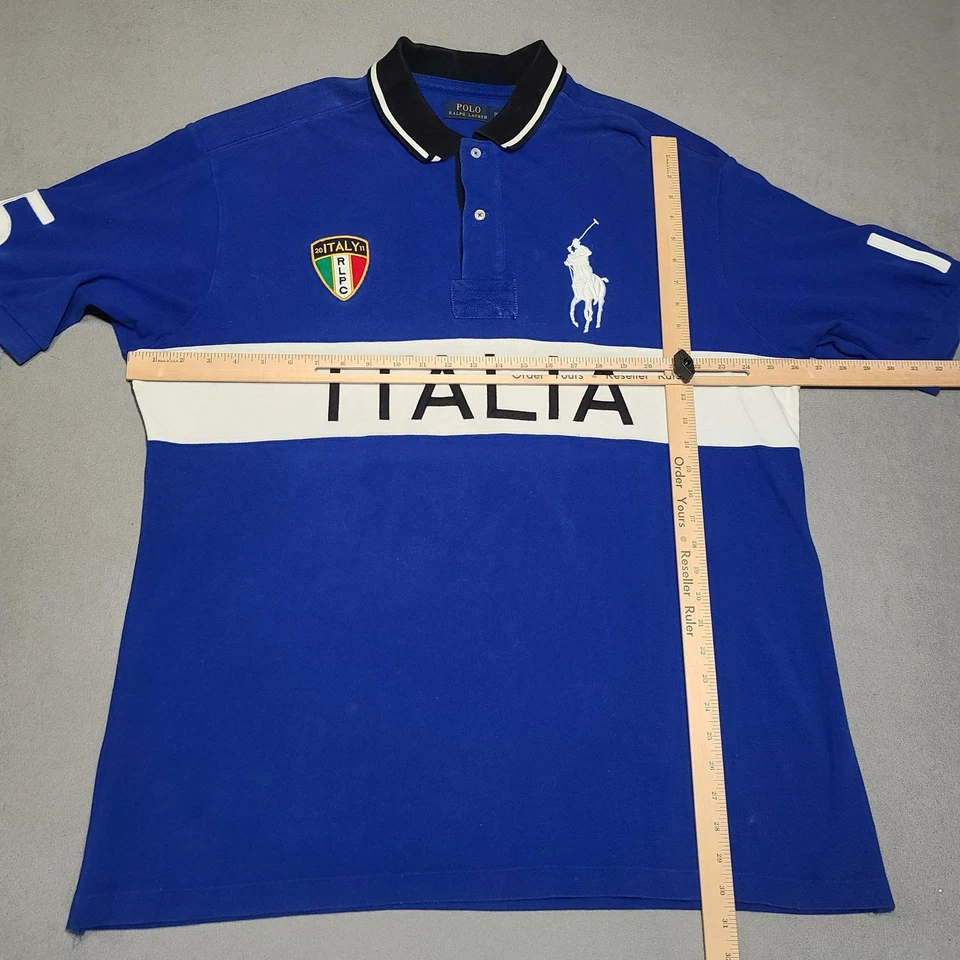 Polo Ralph Lauren Polo Shirt Mens 2XLT Blue Italia Rugby Big Pony Crest #15 Keef - Image 3 of 4