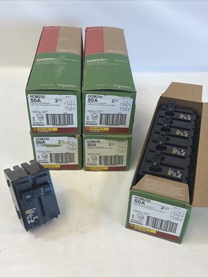 (25) Square D HOM250 50A 2P 120/240V Circuit Breakers *PACK OF 25 NEW*