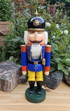 Vintage Erzgebirge Volkskunst Soldier Wooden Handmade Made in Germany 13.5"