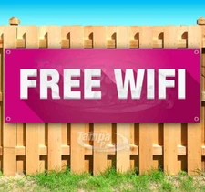 FREE WIFI Advertising Vinyl Banner Flag Sign Many Sizes BUSINESS INTERNET