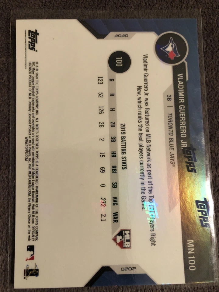 2020 Topps Now MLB Network Top 100 Vladimir Guerrero Jr BlueJays Parallel /99 💎 - Image 2 of 2