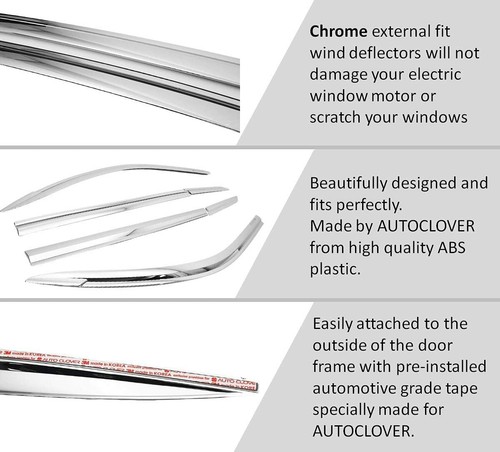 Chrome Window Sun Shade Rain Guard Visor Vent 6p for Jeep Cherokee 2015 2022 - Picture 4 of 5