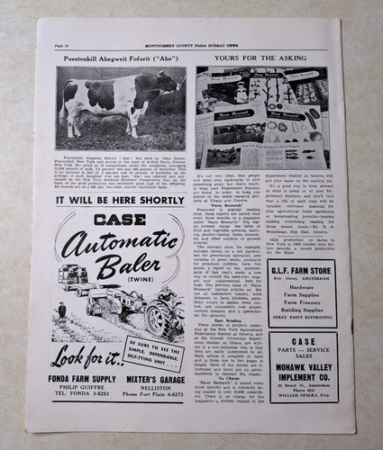 The Montgomery County Farm Bureau News Vintage Fonda NY 1950s History Newsletter - Imagen 3 de 16