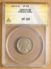 1923 S Buffalo Nickel Mint Error: Struck Thru Debris ANACS VF25
