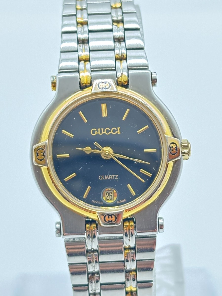 時計 Gucci 9000L Exc+5 w/Box ] Gucci 9000L Watch Quartz Women's White Gold