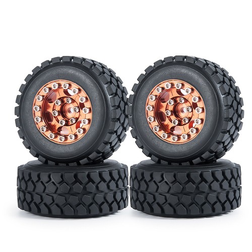 1.0 Tires Wine red Wheel Rims Set for 1/24 RC Crawler Car Axial SCX24 Upgrade - Picture 5 of 9