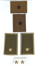 Gradi Sottotenente Esercito Tubolari + Strappo + 2 Stelle a Vite Oro