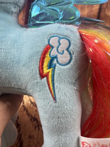 Medium Sparkle Rainbow Blue Dash My Little Pony TY Plush Soft Toy 10" - Picture 11 of 14