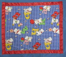 NEW-HANDCRAFTED MULTI-COLORED ALPHABET/TEDDY BEAR BABY BLANKET -SO CUTE