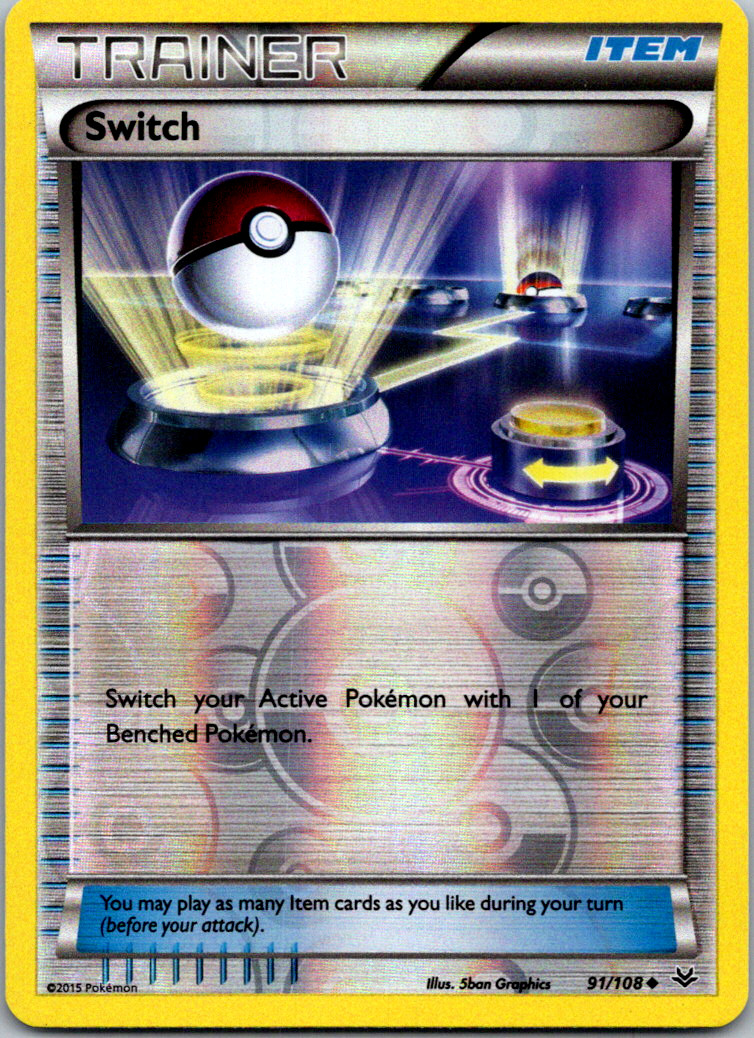 Switch XY - Roaring Skies 91/108 Near Mint NM Reverse Holo Pokemon TCG