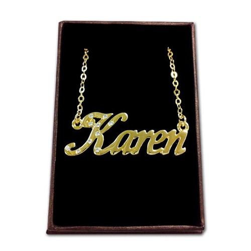 Gold Plated Name Necklace - KAREN 