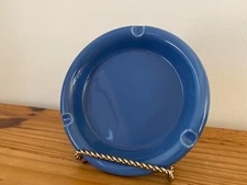 Pier 1 Japan Ashtray Smoking Decor Ceramic Cigarettes Blue Diameter 5.75 in