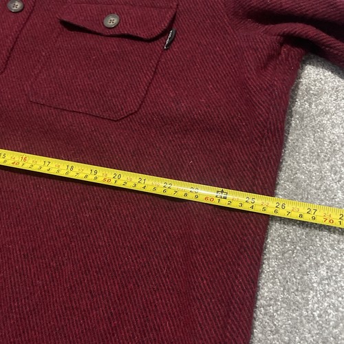 Woolrich Shacket Jacket Overshirt Red Long sleeve Wool Size 2xl - Picture 12 of 13