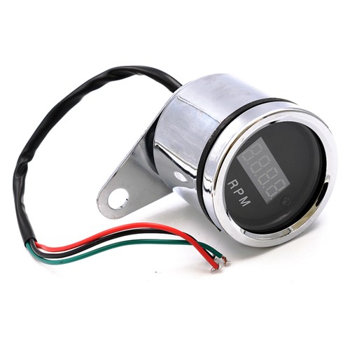 Universal LED Digital Tachometer Speedometer Motorcycle Gauge Waterproof 12V (Si - Picture 10 of 12