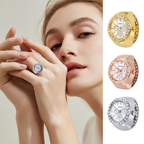 Finger Ring Watches Elastic Band Analog Watch Creative Gift For Men Women