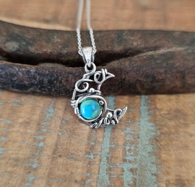 Mondsichel Halskette, 925 Sterling Silber, Himmlischer Mond Mond Geschenk