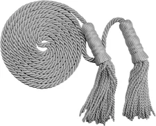 FRF FLAG Silver Braided Tassel Flag Cord 108 Inch, Silver Braided Cord Tassel fo