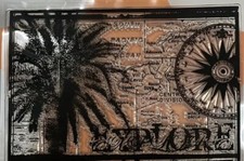 Palm Tree Explore Postal Clear Cling Stamp