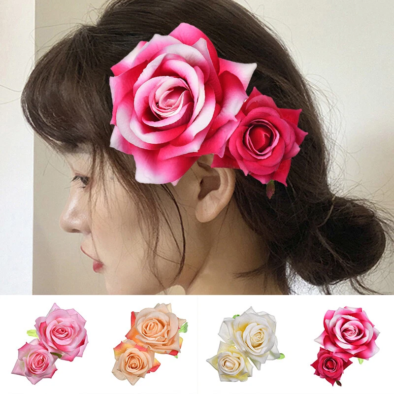 Rose Flower Bridal Hair Clip Hairpin Brooch Wedding Bride Party Accessorie Women - Image 4 of 4