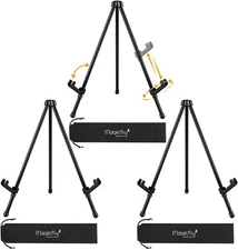 Tabletop Easel, Black Steel Tripod, Sign Stand for Display, 3 pack