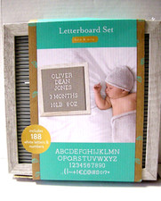 Pearlhead's Kate and Milo Letter Board Baby Announcement Set, Gray, Brand New