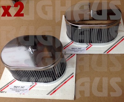 2 x Redline Chrome Air filter for Weber 40IDF 44IDF 48IDF - 3.5'' tall FREE SHIP!