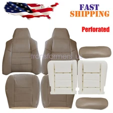 For 2002-2007 Ford F250 Lariat XLT Front Perforated Leather Cover / Cushion Pad