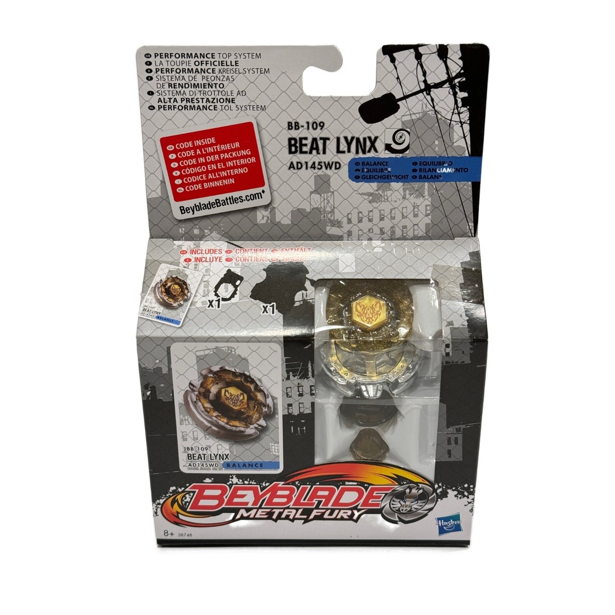 Beat Lynx AD145WD Metal Fury Beyblade BB-109 by Hasbro | eBay