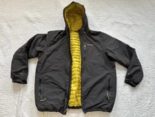 Eddie Bauer Men’s Weather Edge XXL/2XL Down Jacket Black & Yellow 3 Pockets
