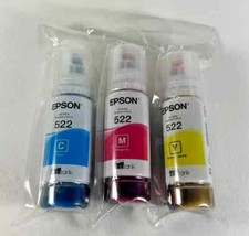 Genuine Epson 522 Ink Bottles 3 Pack for ET-2720 ET-2800 ET-2803 ET-4700 ET-4800