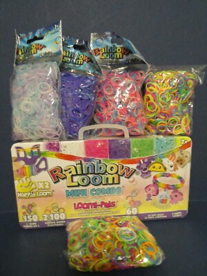 NEW UNOPENED LOT OF 6 RAINBOW LOOM BRRACELET MAKING KIT AND ADDITIONAL BANDS