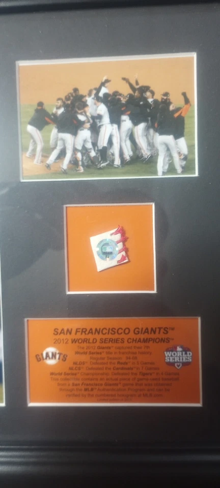 San Francisco Giants 2012 Juego 6 NLCS Original Muestra Montada Recuerdos  Foto 2 de 4