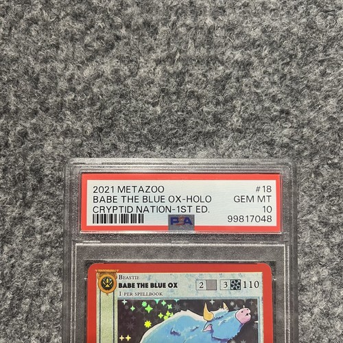 Metazoo Babe The Blue Ox PSA 10 Gem Mint Cryptid Nation 1st Edition Full Holo - Picture 2 of 6