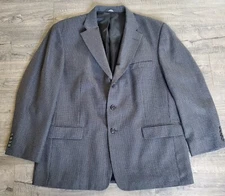 Haggar Collections Charcoal Blazer 3 Button / 46R / Poly Wool Blend 
