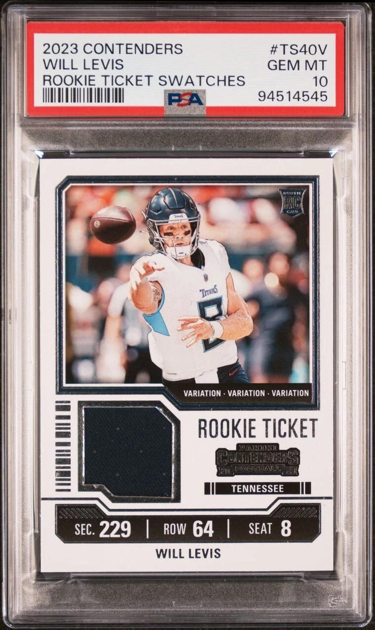Will Levis Panini Contenders Rookie Ticket Swatches #TS40V Variation