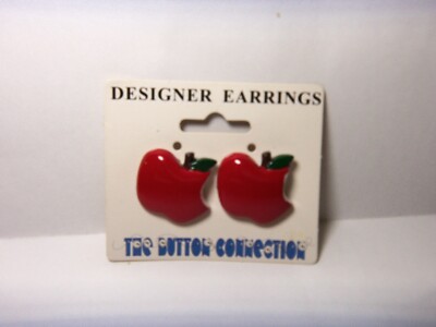 APPLE  STYLE NO. E1238A POST EARRINGS FROM THE BUTTON CONNECTION VINTAGE