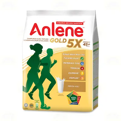 Buy 5 X Anlene Gold 5X Milk Powder 1kg Adult 45+ Years Old Or Older