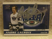 2004 Pacific WHA Legends Auto Andre Lacroix 0814/1972 mint