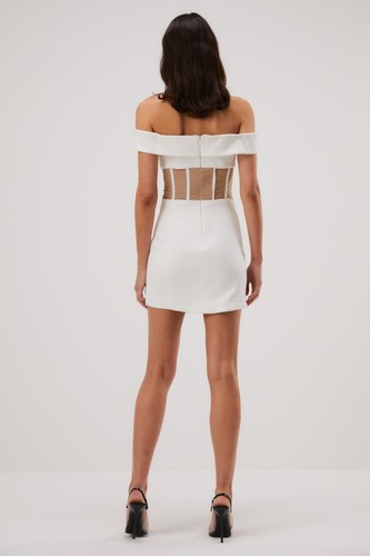 MISHA CHER MINI DRESS IVORY SIZE XS AU 6 - Picture 2 of 2